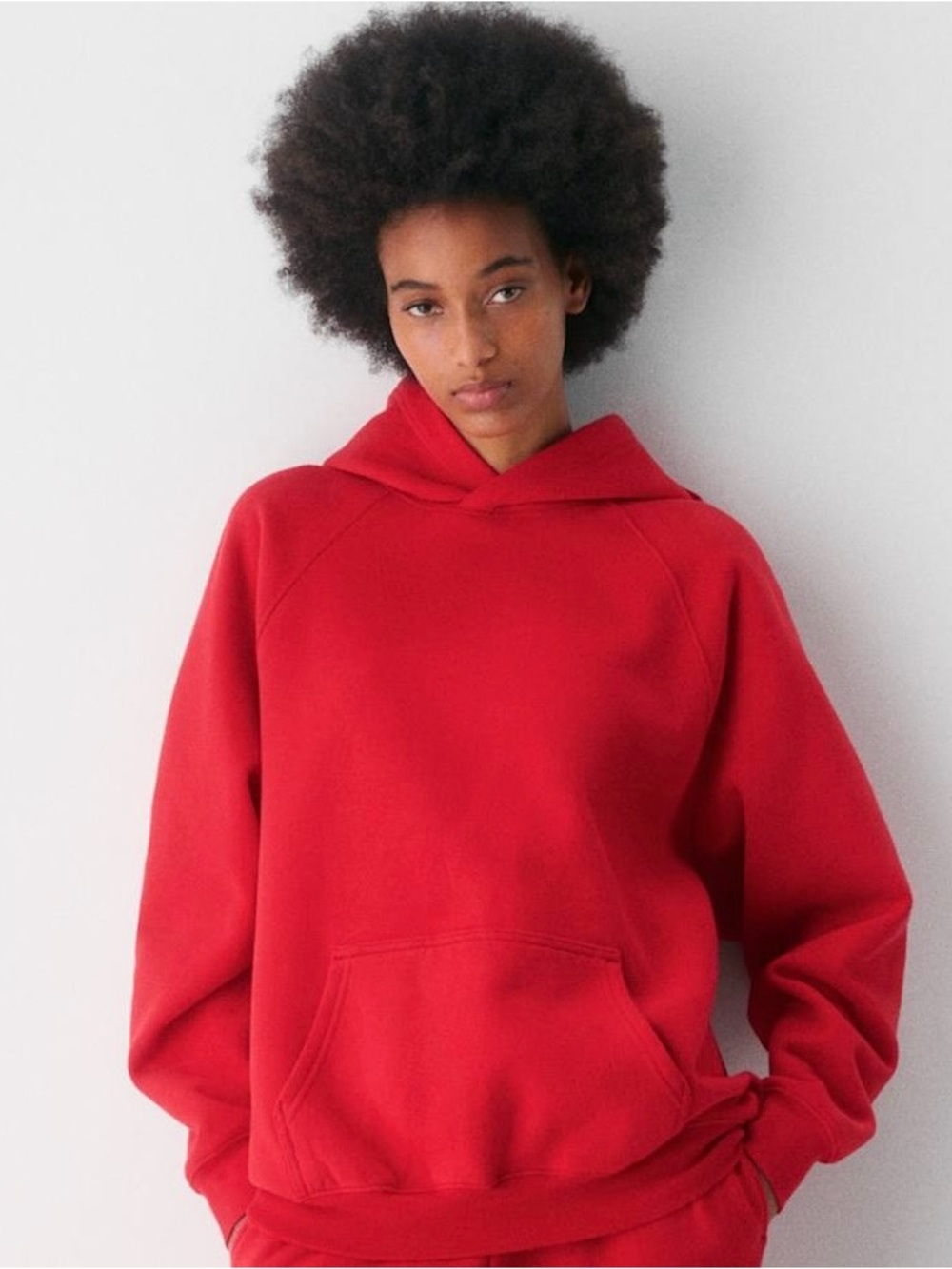 Aritzia Women's Red Pullover Hoodie Sweatshirt
